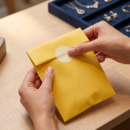 Lemon Yellow Flat Medium Greaseproof Paper Bags 4x6 in, 100 Count | Bakery Chocolate Soap Invitation Party Favor (10 x 15.2cm)