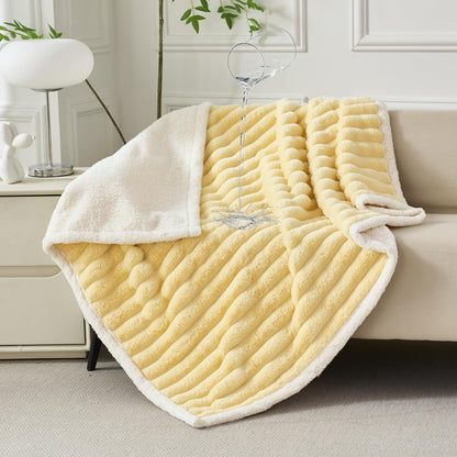 Yellow Emotional Support Blanket for Large Dog, Waterproof Security Calming Blankets High Visibility for Dogs, Washable Pet Separation Anxiety Reduce Calming Throw Blankets, 50"x60", Yellow