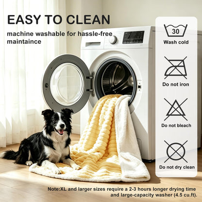 Yellow Emotional Support Blanket for Large Dog, Waterproof Security Calming Blankets High Visibility for Dogs, Washable Pet Separation Anxiety Reduce Calming Throw Blankets, 50"x60", Yellow