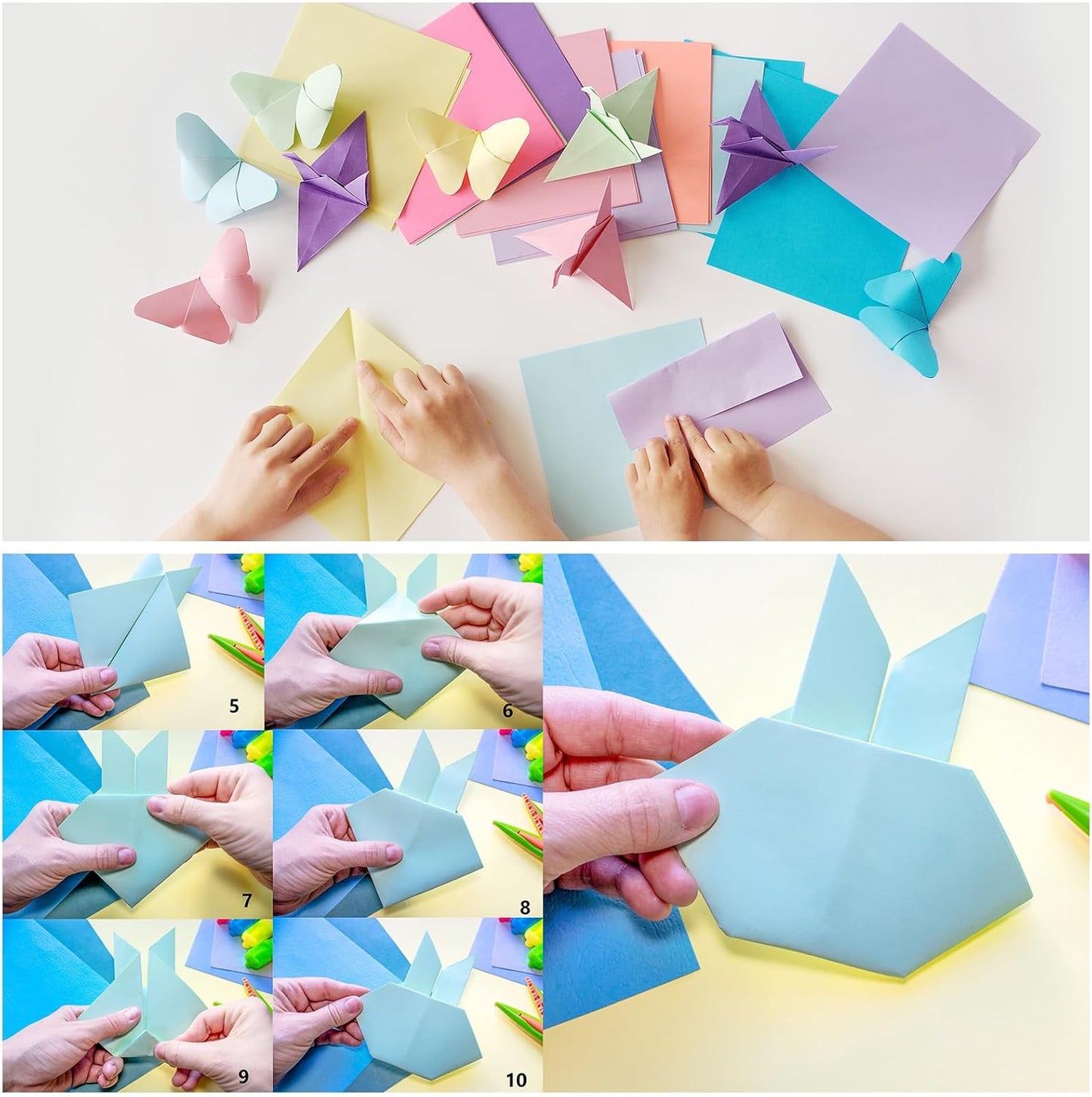 100 Sheet Origami Paper Double Sided Lemon Yellow 10x10 Inch Square Sheet for Art Craft Project, Beginners, Gifts Decor