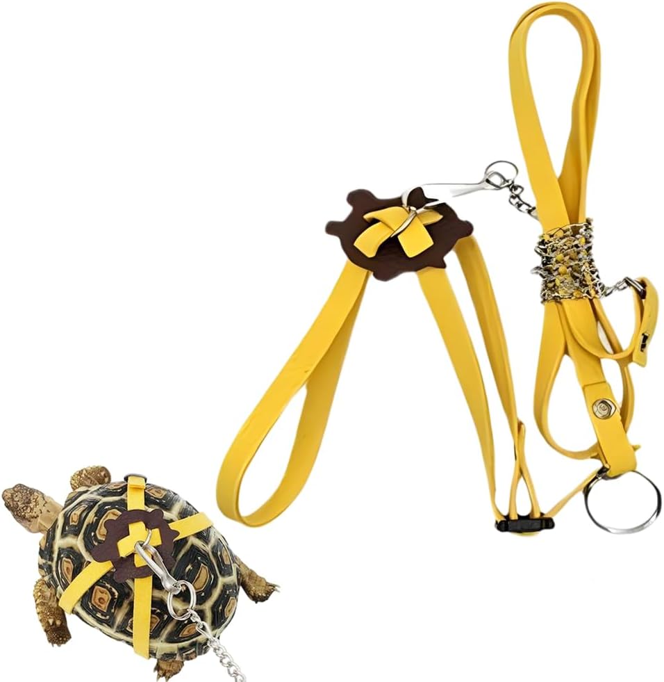 Tortoise Leash,Adjustable Control Rope Turtle Leash and Harness Pet S | Walking Rope for Small Medium and Large Turtle Pets Outdoor Walking Training Supplies Yellow