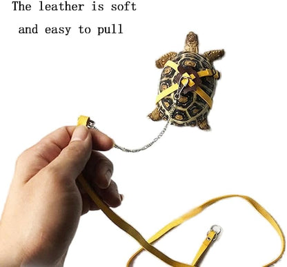 Tortoise Leash,Adjustable Control Rope Turtle Leash and Harness Pet S | Walking Rope for Small Medium and Large Turtle Pets Outdoor Walking Training Supplies Yellow