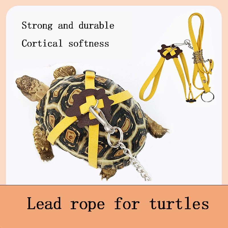 Tortoise Leash,Adjustable Control Rope Turtle Leash and Harness Pet S | Walking Rope for Small Medium and Large Turtle Pets Outdoor Walking Training Supplies Yellow