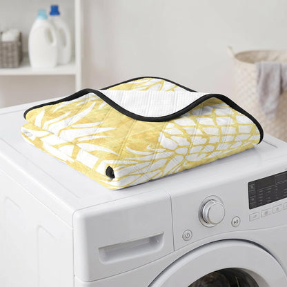 Sunlit Pineapples Cat Litter Mat 36x24, Pastel Yellow Kitty Litter Box mat for Cat Machine Washable Easy Clean Soft Non-Slip Pet Food Mats for Floor Rug