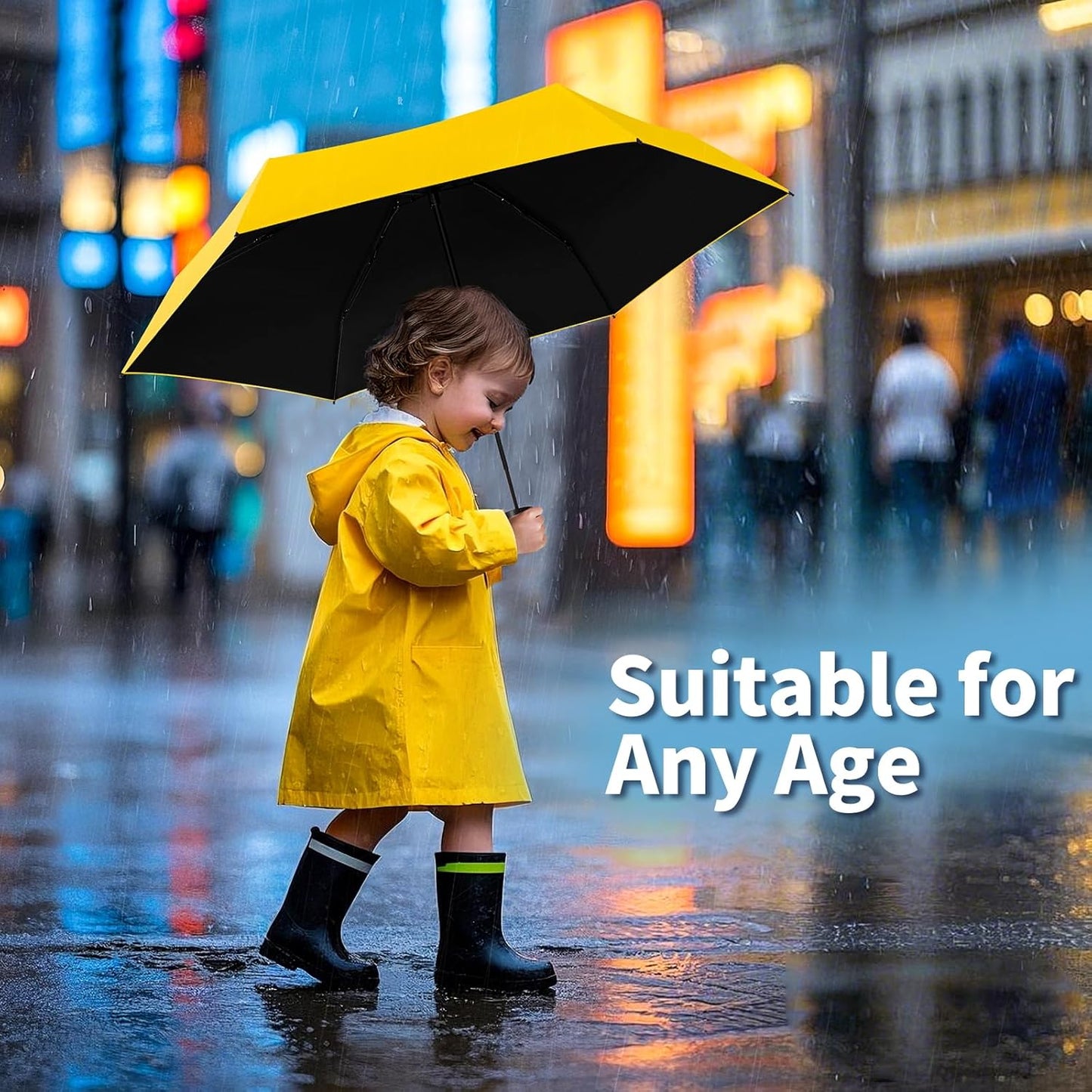 Mini Travel Umbrella with Case, Compact Folding Umbrella | Lightweight Pocket Size Design, UV Protection for Rain & Sun, Easy to Carry for Travel, Purse and Everyday Use