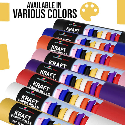 Yellow Kraft Paper Roll - 36" X 1320" (110' Ft) - Colored Paper Roll - Kraft Wrapping Paper - Shipping & Packing Paper - Craft Supplies
