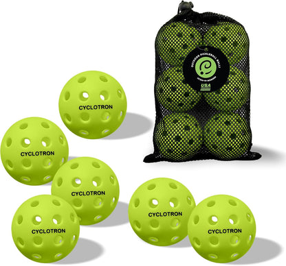 6-Pack Premium Pickleball Balls - USAP Approved, 40 Holes Outdoor/Indoor Pickle Balls with Bag, Perfectly Balanced, High Bounce True Flight, Pickle Ball for Tournament Play