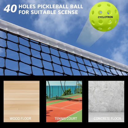 6-Pack Premium Pickleball Balls - USAP Approved, 40 Holes Outdoor/Indoor Pickle Balls with Bag, Perfectly Balanced, High Bounce True Flight, Pickle Ball for Tournament Play