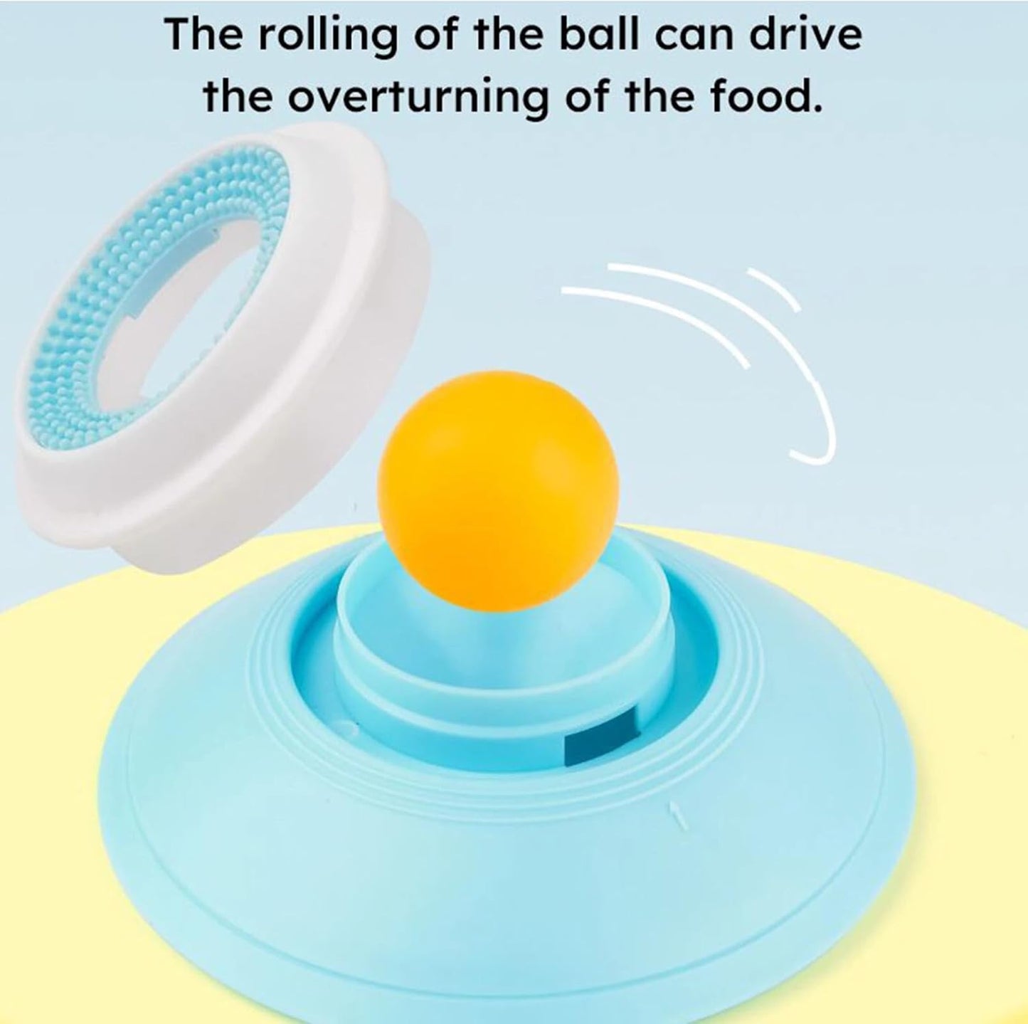 Dog Cat Licks Toys, Pet Lick Bowl for Dogs Cats, Anxieties Relief Slow Feeder, Non-Slip Dog Licks Roll Ball Treat Dispenser, Bowl Enrichment Toys to Keep Them for Liquid Food (Yellow)