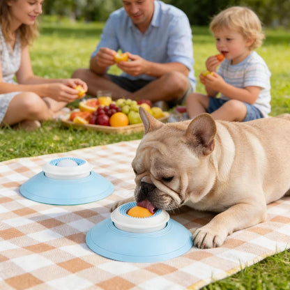 Dog Cat Licks Toys, Pet Lick Bowl for Dogs Cats, Anxieties Relief Slow Feeder, Non-Slip Dog Licks Roll Ball Treat Dispenser, Bowl Enrichment Toys to Keep Them for Liquid Food (Yellow)