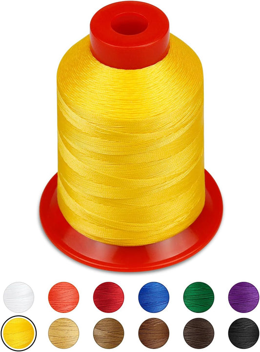 Extra Strong Upholstery Thread,1000m Bonded Nylon Thread, Yellow | Heavy Duty Sewing Thread for Denim Leather,Craft,Machine,DIY and Home (1 Pack) CJ