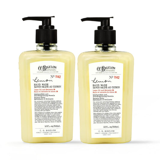 Lemon Hand Wash, Pack of 2 Liquid Hand Soap with Lemon Extract & Aloe Vera, 10 Fl Oz