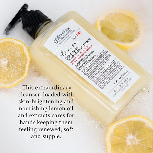 Lemon Hand Wash, Pack of 2 Liquid Hand Soap with Lemon Extract & Aloe Vera, 10 Fl Oz