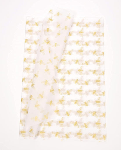 40 Sheets Large 26X20 Inch Metallic Gold Foil Honey Bee Gift Wrapping Tissue Paper Bulk, for Wedding Birthday Baby Shower Party Favor, Gift Bag Box Packaging, DIY