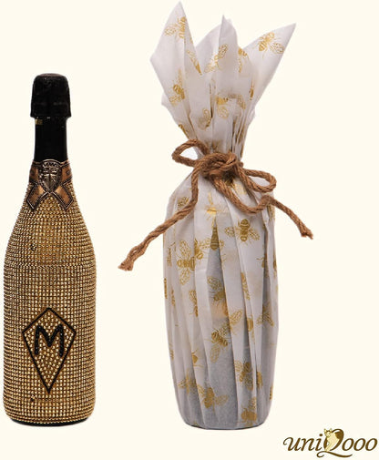 40 Sheets Large 26X20 Inch Metallic Gold Foil Honey Bee Gift Wrapping Tissue Paper Bulk, for Wedding Birthday Baby Shower Party Favor, Gift Bag Box Packaging, DIY