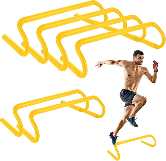 WOPPLXY 6 Pcs Speed Agility Training Hurdles, 6'' Detachable Agility Training Hurdles, Speed Training Agility Hurdles, Speed and Agility Training Equipment for Athletes, Soccer Training(Yellow)