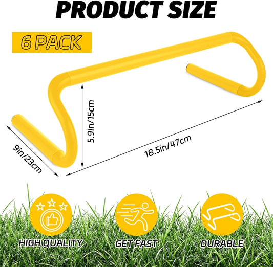 WOPPLXY 6 Pcs Speed Agility Training Hurdles, 6'' Detachable Agility Training Hurdles, Speed Training Agility Hurdles, Speed and Agility Training Equipment for Athletes, Soccer Training(Yellow)