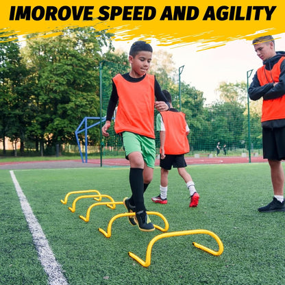 WOPPLXY 6 Pcs Speed Agility Training Hurdles, 6'' Detachable Agility Training Hurdles, Speed Training Agility Hurdles, Speed and Agility Training Equipment for Athletes, Soccer Training(Yellow)