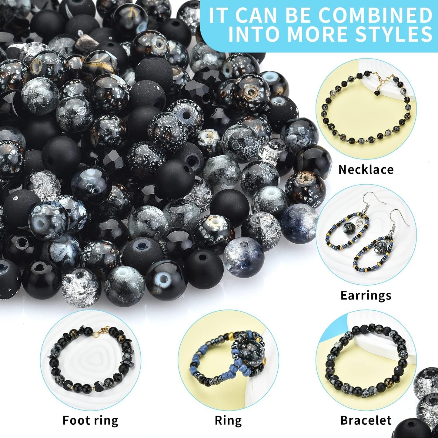 Yellow Glass Beads for Bracelet kit, 900pcs Crystal Beads for Jewelry Making Include 8mm Round Assorted Beads with Bicone/and Seed Beads for Craft, Necklace, Earring and Phone Chain