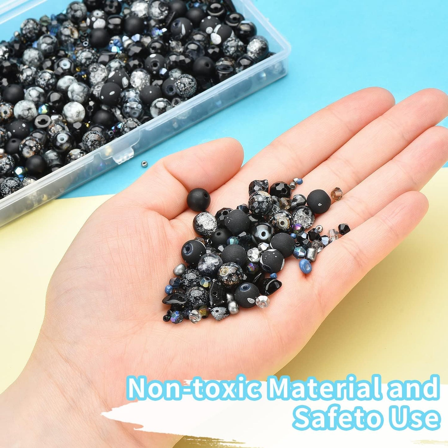 Yellow Glass Beads for Bracelet kit, 900pcs Crystal Beads for Jewelry Making Include 8mm Round Assorted Beads with Bicone/and Seed Beads for Craft, Necklace, Earring and Phone Chain