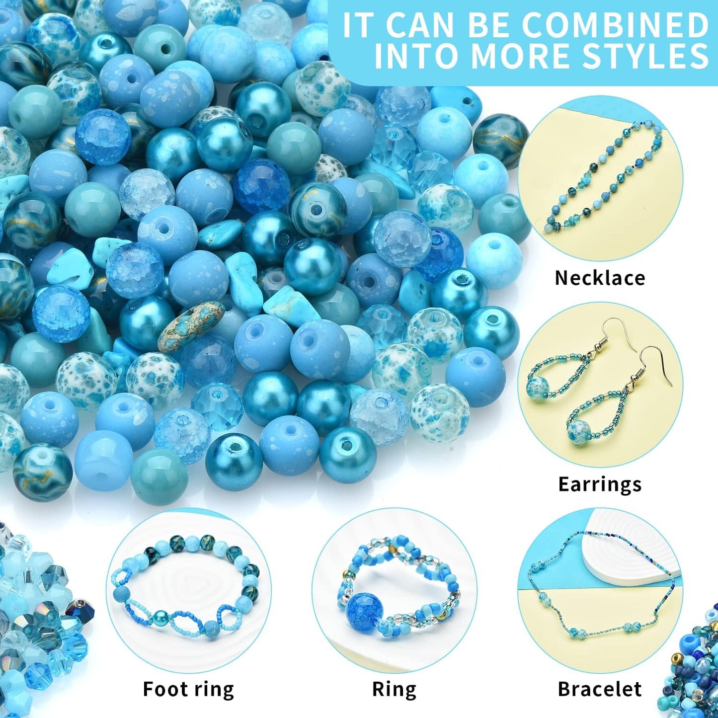 Yellow Glass Beads for Bracelet kit, 900pcs Crystal Beads for Jewelry Making Include 8mm Round Assorted Beads with Bicone/and Seed Beads for Craft, Necklace, Earring and Phone Chain