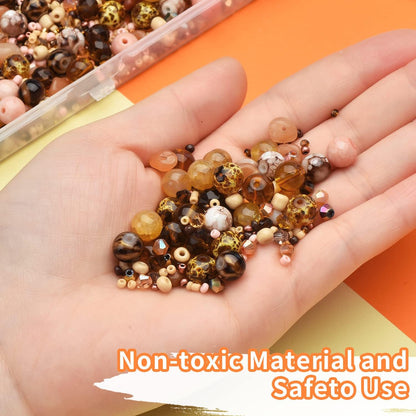 Yellow Glass Beads for Bracelet kit, 900pcs Crystal Beads for Jewelry Making Include 8mm Round Assorted Beads with Bicone/and Seed Beads for Craft, Necklace, Earring and Phone Chain