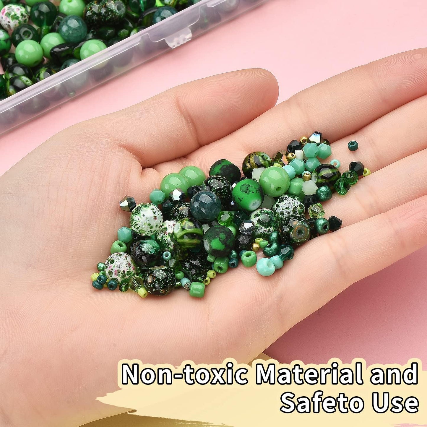 Yellow Glass Beads for Bracelet kit, 900pcs Crystal Beads for Jewelry Making Include 8mm Round Assorted Beads with Bicone/and Seed Beads for Craft, Necklace, Earring and Phone Chain