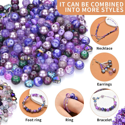 Yellow Glass Beads for Bracelet kit, 900pcs Crystal Beads for Jewelry Making Include 8mm Round Assorted Beads with Bicone/and Seed Beads for Craft, Necklace, Earring and Phone Chain