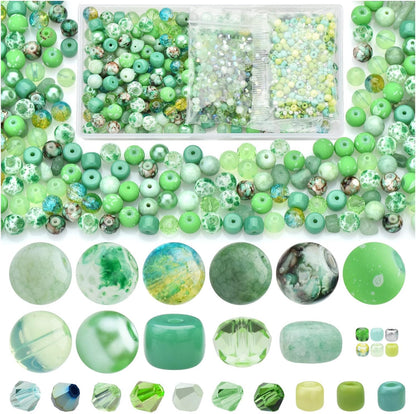 Yellow Glass Beads for Bracelet kit, 900pcs Crystal Beads for Jewelry Making Include 8mm Round Assorted Beads with Bicone/and Seed Beads for Craft, Necklace, Earring and Phone Chain