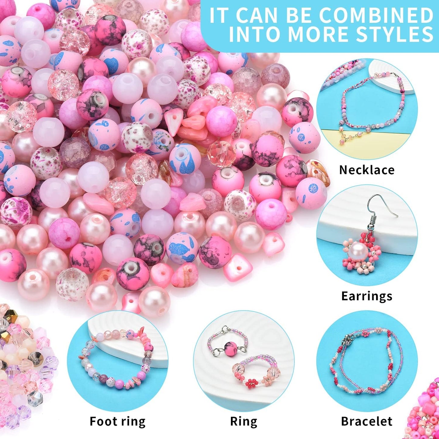 Yellow Glass Beads for Bracelet kit, 900pcs Crystal Beads for Jewelry Making Include 8mm Round Assorted Beads with Bicone/and Seed Beads for Craft, Necklace, Earring and Phone Chain