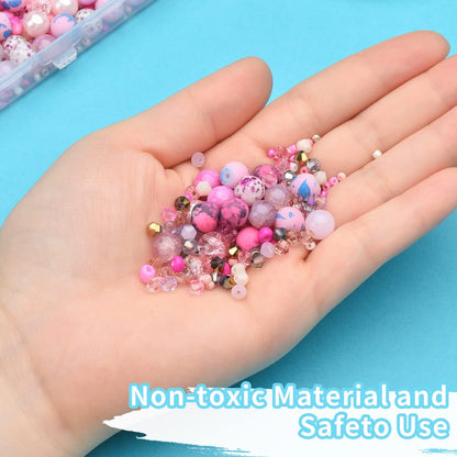 Yellow Glass Beads for Bracelet kit, 900pcs Crystal Beads for Jewelry Making Include 8mm Round Assorted Beads with Bicone/and Seed Beads for Craft, Necklace, Earring and Phone Chain