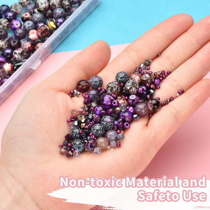 Yellow Glass Beads for Bracelet kit, 900pcs Crystal Beads for Jewelry Making Include 8mm Round Assorted Beads with Bicone/and Seed Beads for Craft, Necklace, Earring and Phone Chain