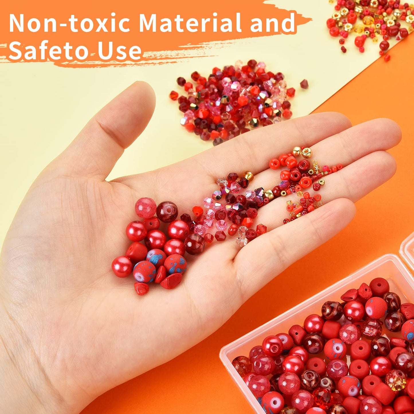 Yellow Glass Beads for Bracelet kit, 900pcs Crystal Beads for Jewelry Making Include 8mm Round Assorted Beads with Bicone/and Seed Beads for Craft, Necklace, Earring and Phone Chain