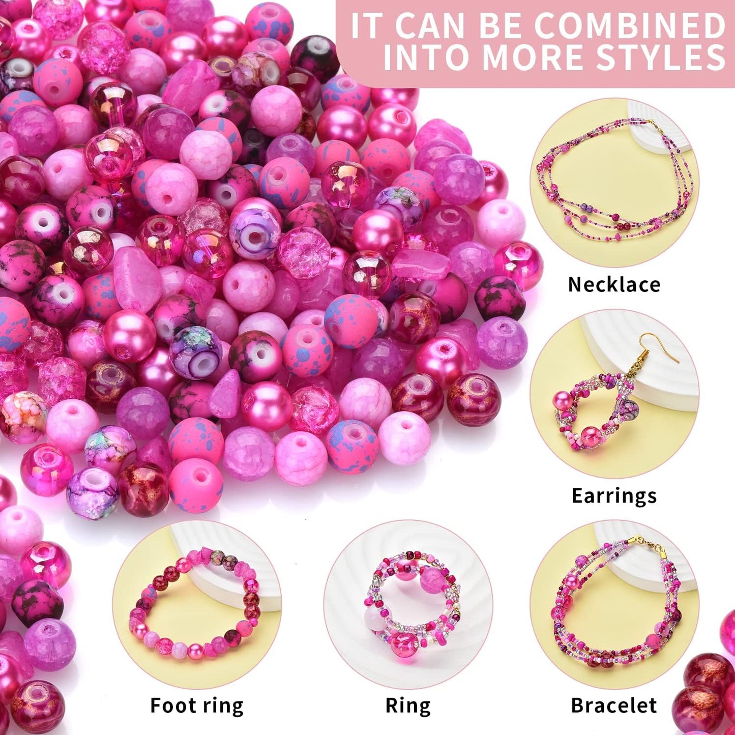 Yellow Glass Beads for Bracelet kit, 900pcs Crystal Beads for Jewelry Making Include 8mm Round Assorted Beads with Bicone/and Seed Beads for Craft, Necklace, Earring and Phone Chain