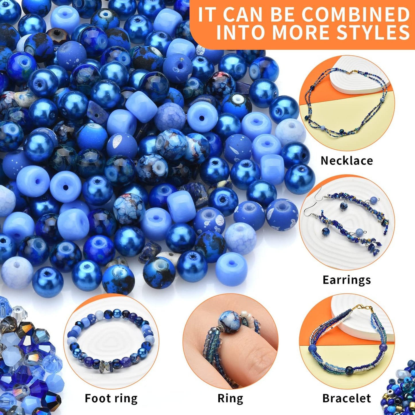 Yellow Glass Beads for Bracelet kit, 900pcs Crystal Beads for Jewelry Making Include 8mm Round Assorted Beads with Bicone/and Seed Beads for Craft, Necklace, Earring and Phone Chain