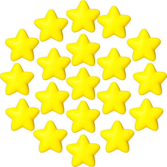 30 Pcs Star Stress Ball Mini Foam Bulk,Yellow | Star Shape Foam Stress Balls,Squeeze Toys for Hand Exercise, School Rewards, Student Prizes, Party Bag Fillers