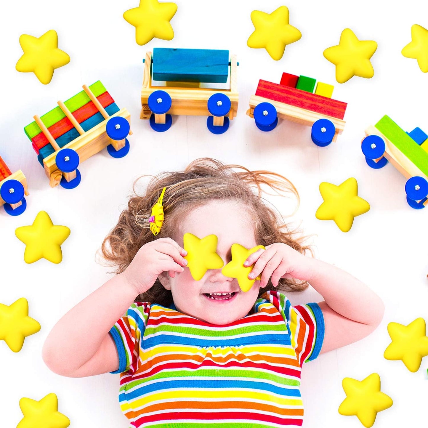 30 Pcs Star Stress Ball Mini Foam Bulk,Yellow | Star Shape Foam Stress Balls,Squeeze Toys for Hand Exercise, School Rewards, Student Prizes, Party Bag Fillers