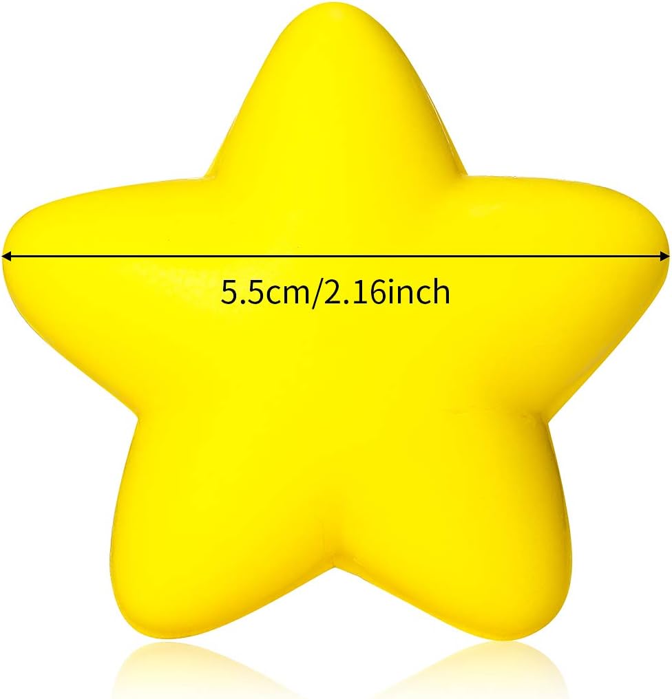 30 Pcs Star Stress Ball Mini Foam Bulk,Yellow | Star Shape Foam Stress Balls,Squeeze Toys for Hand Exercise, School Rewards, Student Prizes, Party Bag Fillers
