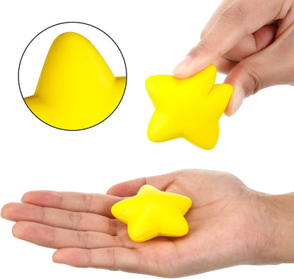 30 Pcs Star Stress Ball Mini Foam Bulk,Yellow | Star Shape Foam Stress Balls,Squeeze Toys for Hand Exercise, School Rewards, Student Prizes, Party Bag Fillers