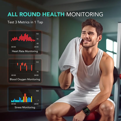 Smart Watch for Women Men (Answer/Make Call), Alexa Built-in, Extra Black Band, IP68 Smartwatch for Android iPhone, 100+ Sport 1.8" Fitness Tracker with Heart Rate SpO2 Monitor, V7 Cyber Beige