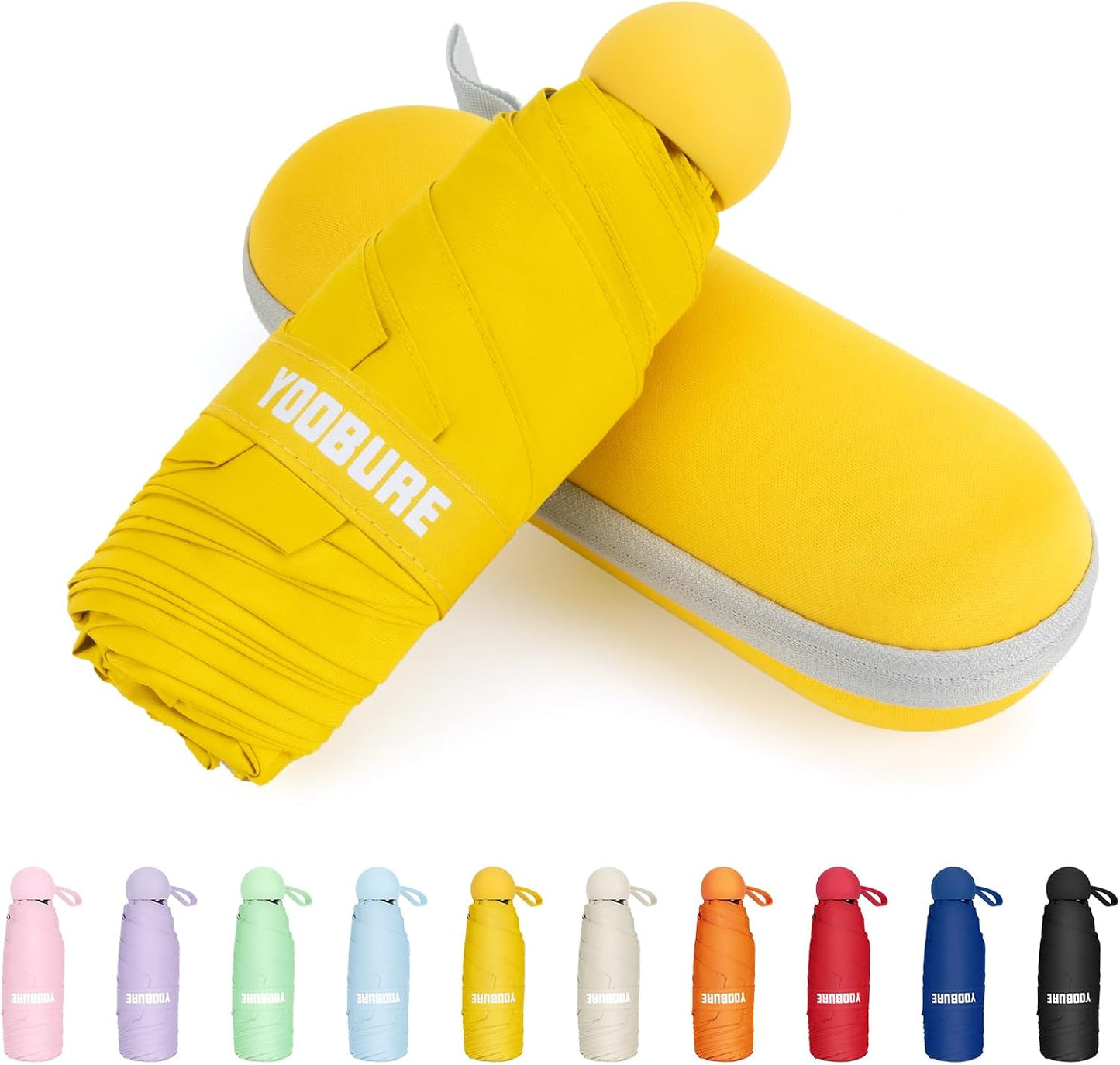 Travel Umbrella Portable Compact Umbrellas, Pocket Mini for Purse, Umbrellas for UV Sun & Rain Small for Backpack, Umbrella with Case Folding for Kids Women