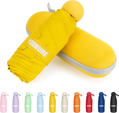 Travel Umbrella Portable Compact Umbrellas, Pocket Mini for Purse, Umbrellas for UV Sun & Rain Small for Backpack, Umbrella with Case Folding for Kids Women