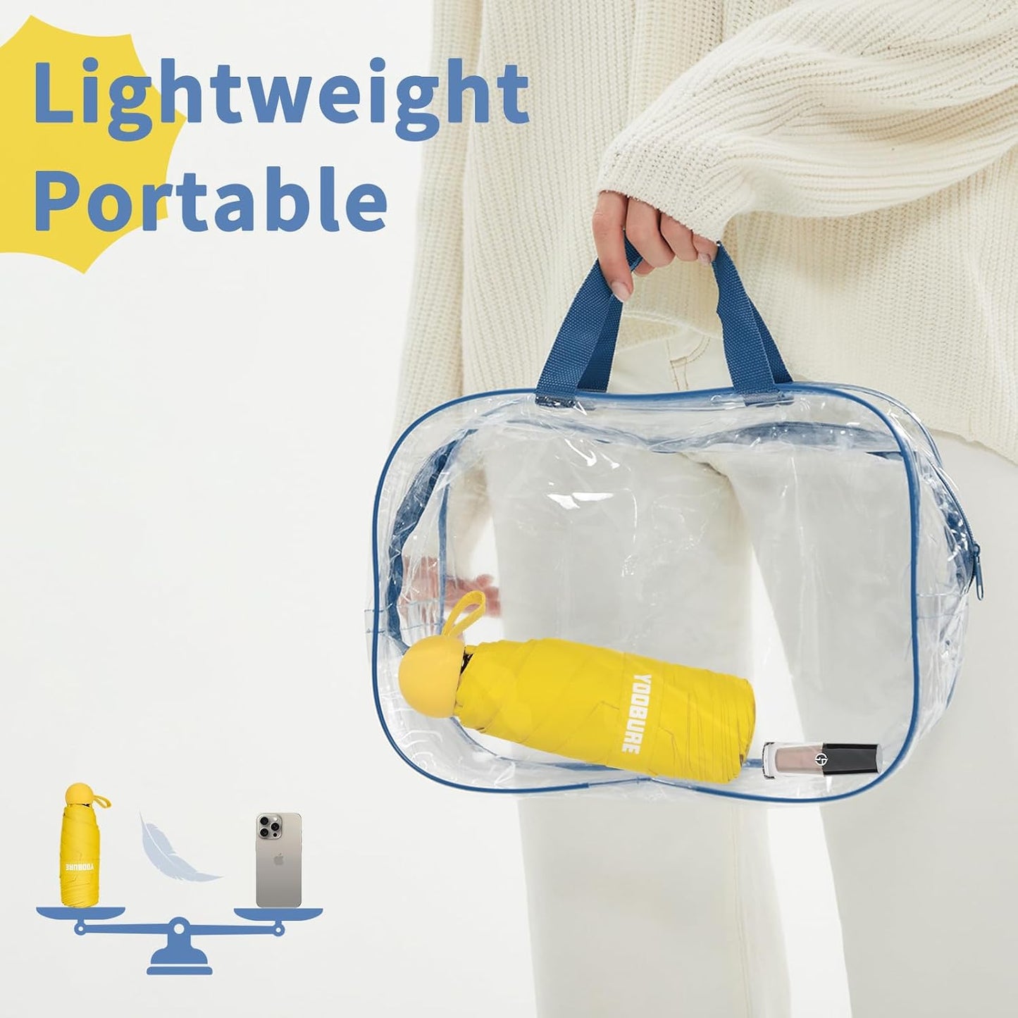 Travel Umbrella Portable Compact Umbrellas, Pocket Mini for Purse, Umbrellas for UV Sun & Rain Small for Backpack, Umbrella with Case Folding for Kids Women
