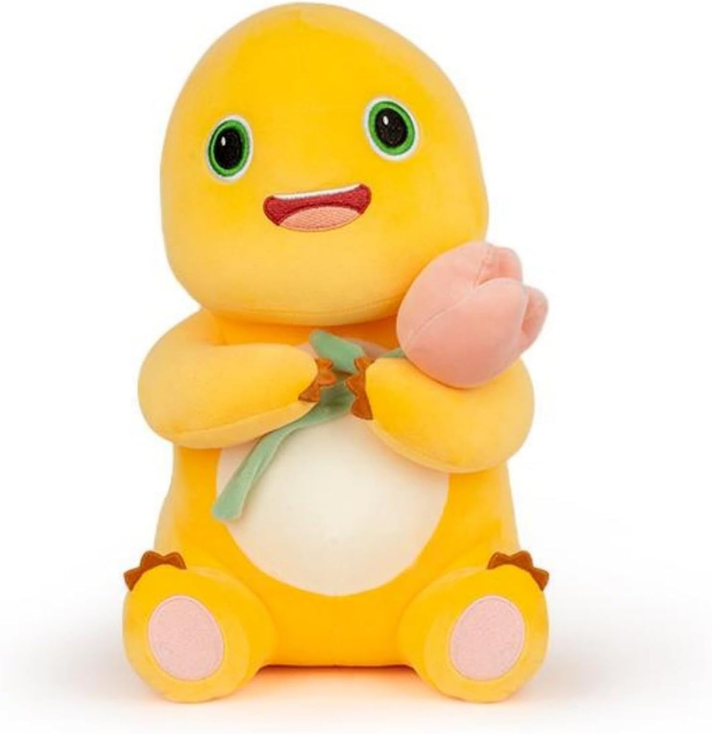 Dinosaur Stuffed Animal,11.8“ Cute Yellow Dinosaur Plush with Flower Soft Dino Stuffed Animals Dino Plushie Toys for Boys Girls Kids Baby