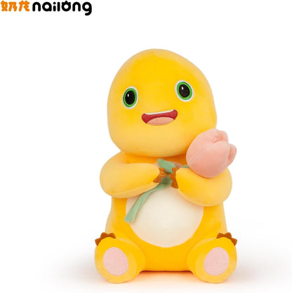 Dinosaur Stuffed Animal,11.8“ Cute Yellow Dinosaur Plush with Flower Soft Dino Stuffed Animals Dino Plushie Toys for Boys Girls Kids Baby