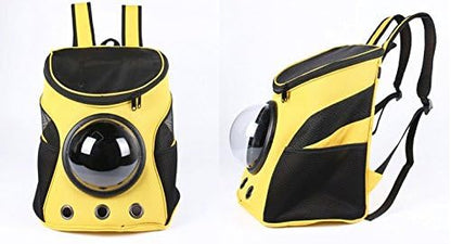 Pet Durable Nylon Carrier Bag Cat Dog Traveler Bubble Backpack (Yellow)