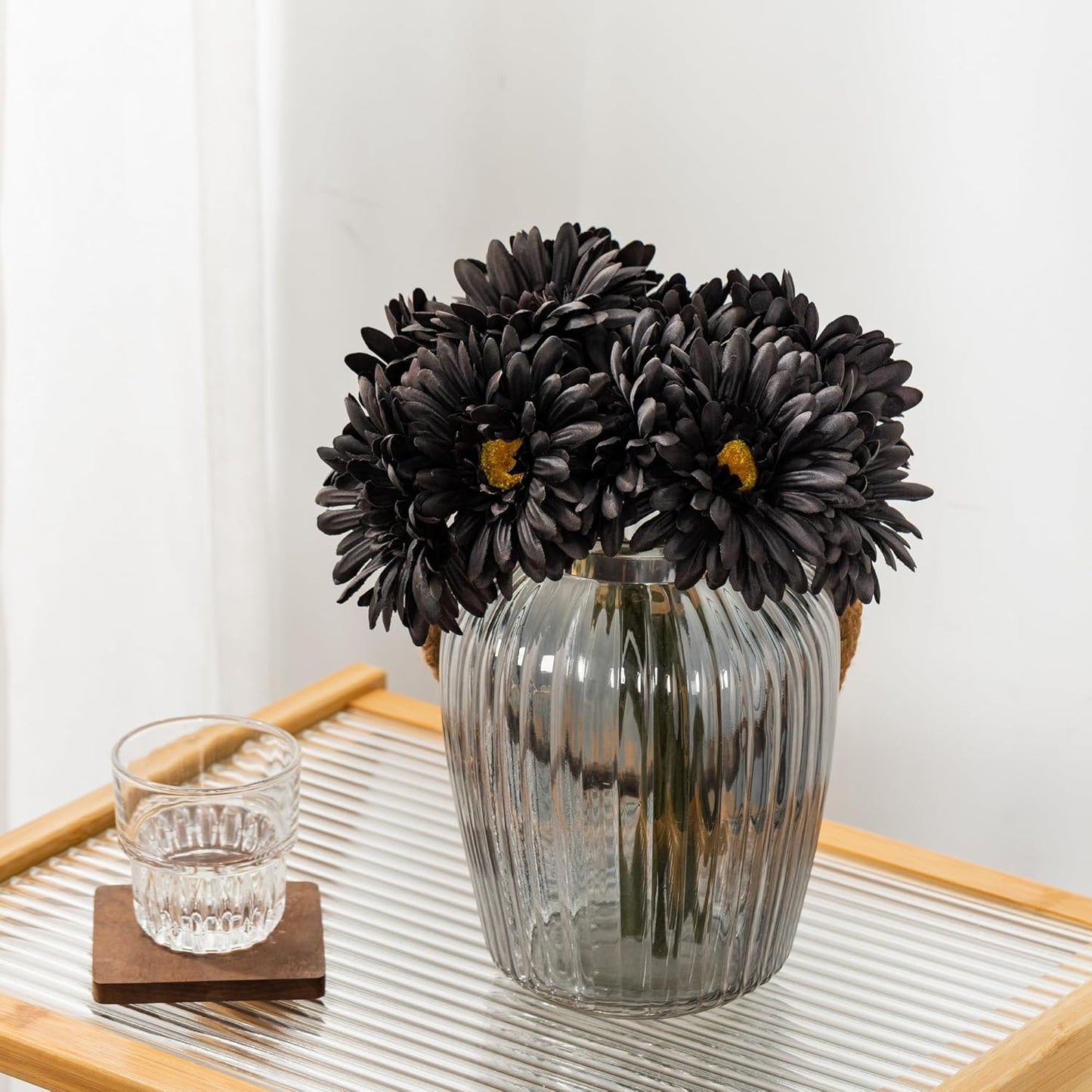 TOPIA Artificial African Daisies Flowers African Daisy Silk Flowers Artificial Gerbera Daisies Pack of 10 (Yellow)
