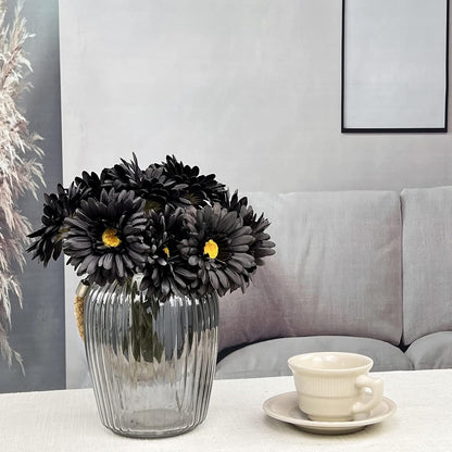 TOPIA Artificial African Daisies Flowers African Daisy Silk Flowers Artificial Gerbera Daisies Pack of 10 (Yellow)