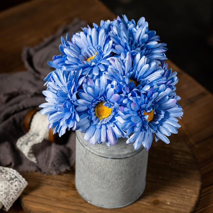 TOPIA Artificial African Daisies Flowers African Daisy Silk Flowers Artificial Gerbera Daisies Pack of 10 (Yellow)