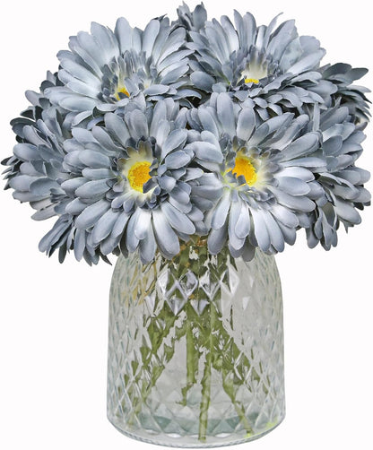 TOPIA Artificial African Daisies Flowers African Daisy Silk Flowers Artificial Gerbera Daisies Pack of 10 (Yellow)
